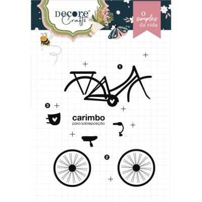 Carimbo Bicicleta  Camadas  - Decore Crafts - Coleção Simples da Vida