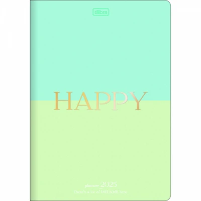 Agenda Planner Grampeado Happy 2025 17,8x25,4 - Tilibra