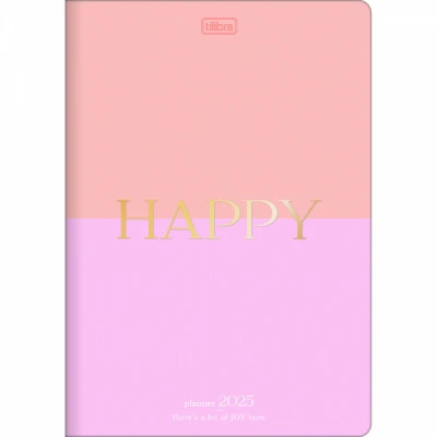 Agenda Planner Grampeado Happy 2025 17,8x25,4 - Tilibra