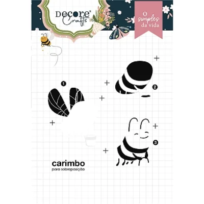 Carimbo Abelha Camadas  - Decore Crafts - Coleção Simples da Vida